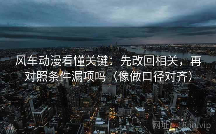 风车动漫看懂关键：先改回相关，再对照条件漏项吗（像做口径对齐）